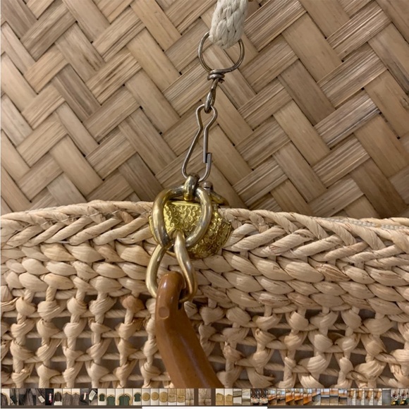 GORGEOUS VINTAGE RATTAN SHOULDER‎ BAG W/ HANDLE - MADE IN ITALY - Picture 9 of 11